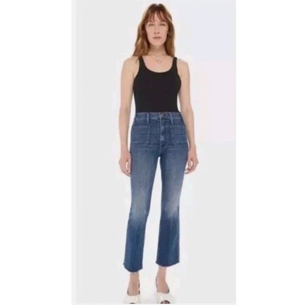 mother hustler patch pocket ankle flare Blue healing jar Size 26